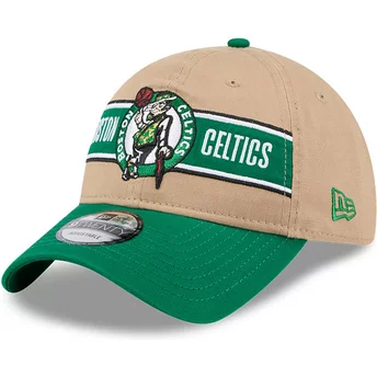 Brun och grön justerbar 9TWENTY Draft 2024 keps från Boston Celtics NBA av New Era