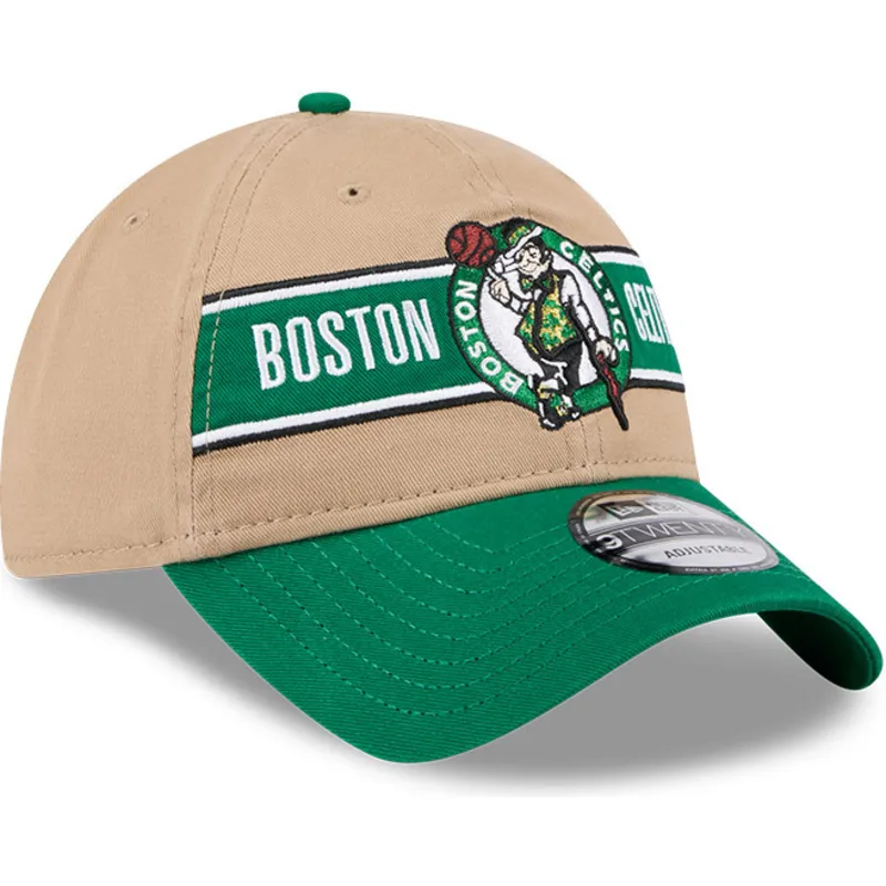 brun-och-gron-bojd-keps-justerbar-9twenty-draft-2024-fran-boston-celtics-nba-av-new-era