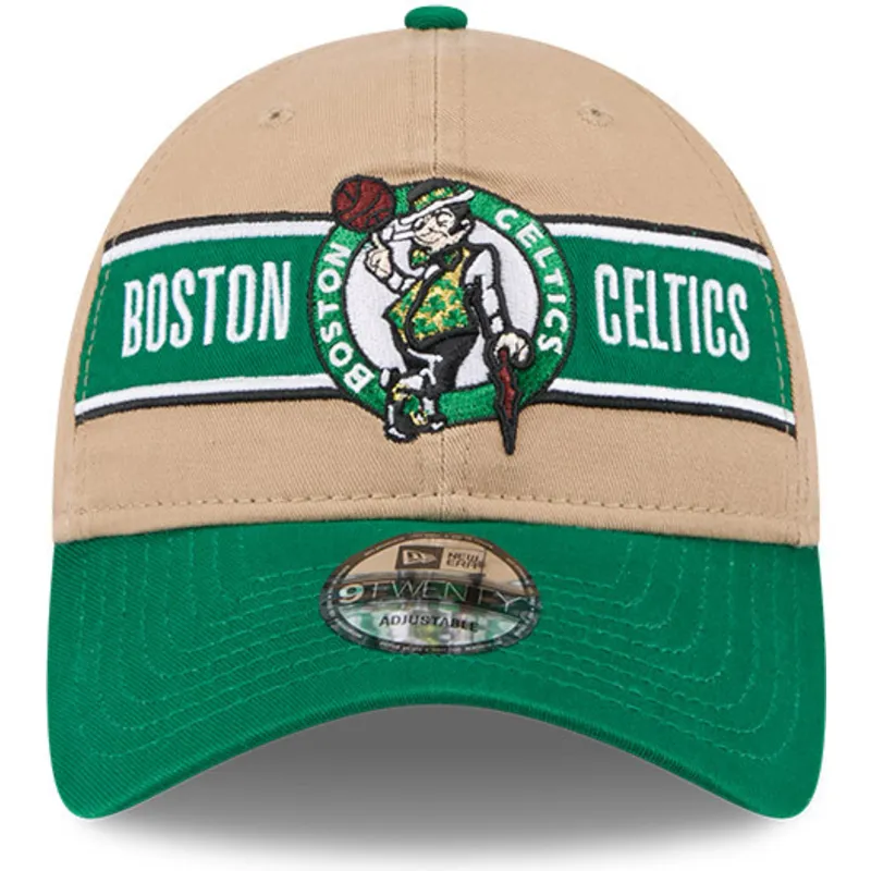 brun-och-gron-bojd-keps-justerbar-9twenty-draft-2024-fran-boston-celtics-nba-av-new-era
