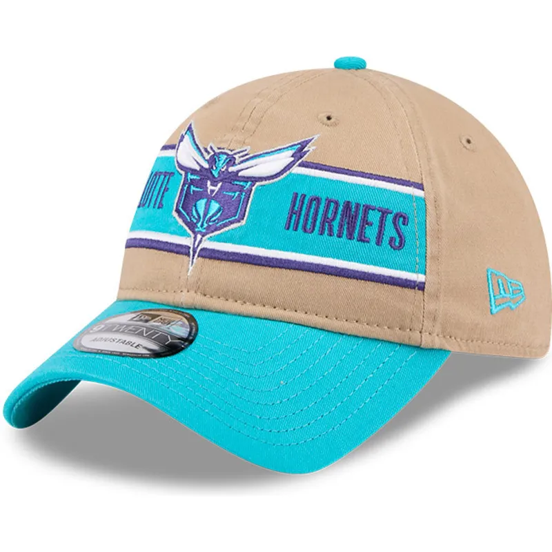 justerbar-brun-och-bla-bojd-keps-9twenty-draft-2024-av-charlotte-hornets-nba-fran-new-era