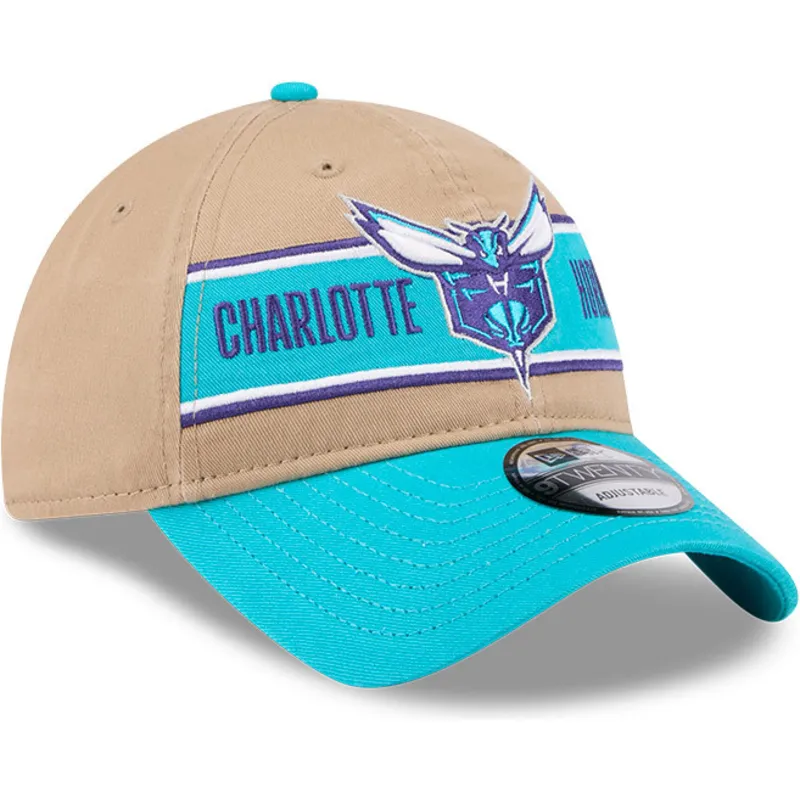justerbar-brun-och-bla-bojd-keps-9twenty-draft-2024-av-charlotte-hornets-nba-fran-new-era
