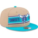 charlotte-hornets-nba-new-era-brun-och-bla-flat-keps-snapback-9fifty-draft-2024