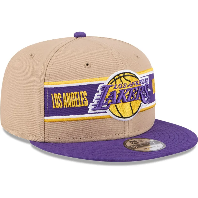 brun-och-lila-platt-keps-snapback-9fifty-draft-2024-fran-los-angeles-lakers-nba-av-new-era