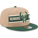 brun-och-gron-platt-snapback-keps-9fifty-draft-2024-milwaukee-bucks-nba-fran-new-era