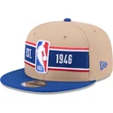 gorra-plana-marron-y-azul-snapback-9fifty-draft-2024-de-nba-de-new-era