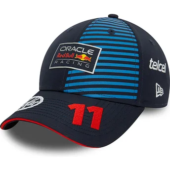 Marinblå snapback keps med böjd skärm Sergio Perez 9FORTY från Red Bull Racing Formula 1 av New Era