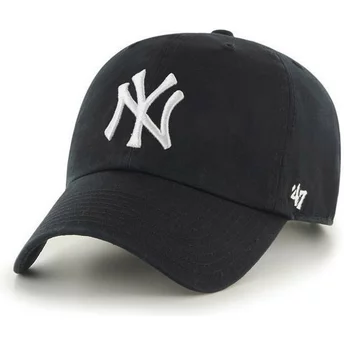Svart böjd keps från New York Yankees MLB Clean Up av 47 Brand