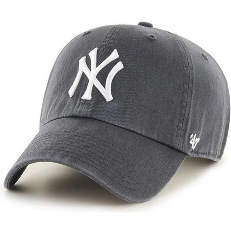 morkgra-kurvad-keps-new-york-yankees-mlb-clean-up-fran-47-brand