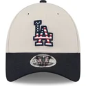 beige-och-marinbla-bojd-skarmkeps-snapback-9forty-stretch-snap-4th-of-july-los-angeles-dodgers-mlb-fran-new-era