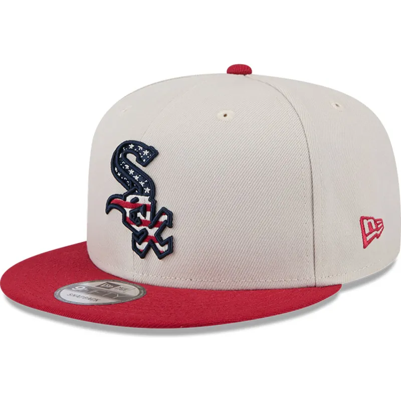 beige-och-rod-platt-keps-snapback-9fifty-4th-of-july-fran-chicago-white-sox-mlb-av-new-era