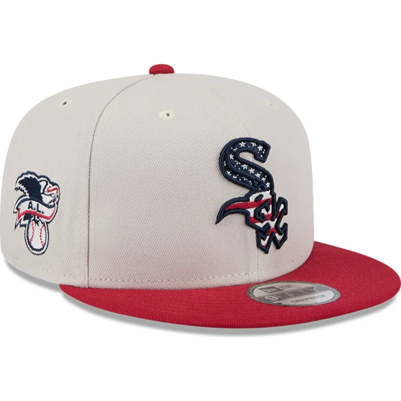 beige-och-rod-platt-keps-snapback-9fifty-4th-of-july-fran-chicago-white-sox-mlb-av-new-era