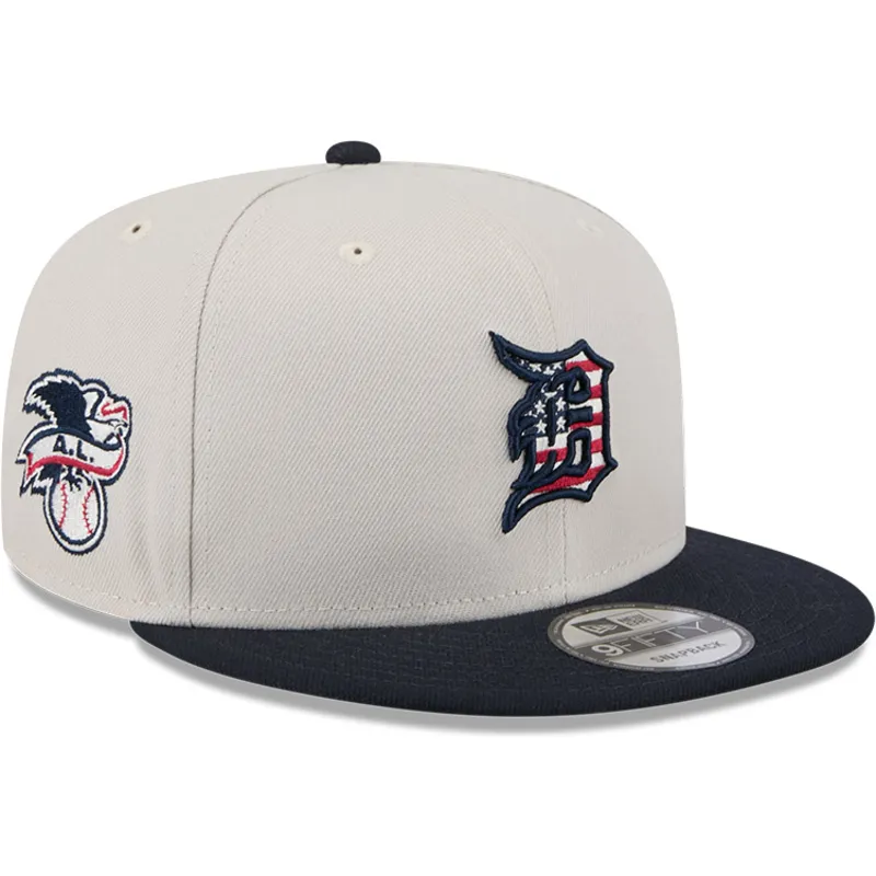 beige-och-marinbla-platt-keps-snapback-9fifty-4th-of-july-fran-detroit-tigers-mlb-av-new-era