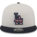 new-era-los-angeles-dodgers-mlb-9fifty-4th-of-july-beige-och-marinbla-snapback-flat-keps