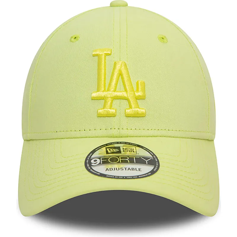 ljusgron-justerbar-kurvad-keps-med-gront-9forty-league-essential-logotyp-fran-los-angeles-dodgers-mlb-av-new-era