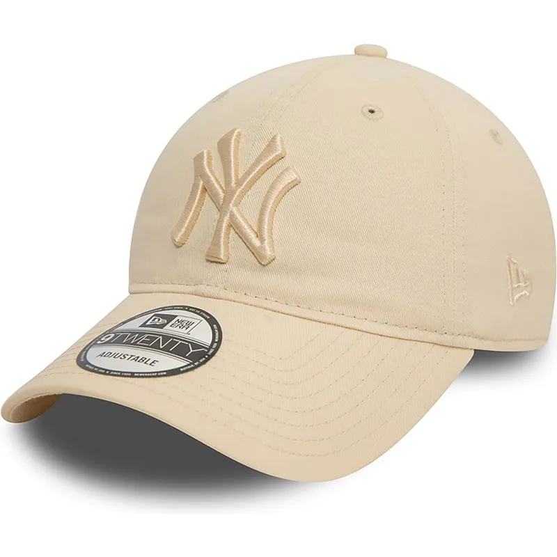 bojd-beige-justerbar-keps-med-beige-logotyp-9twenty-league-essential-fran-new-york-yankees-mlb-av-new-era