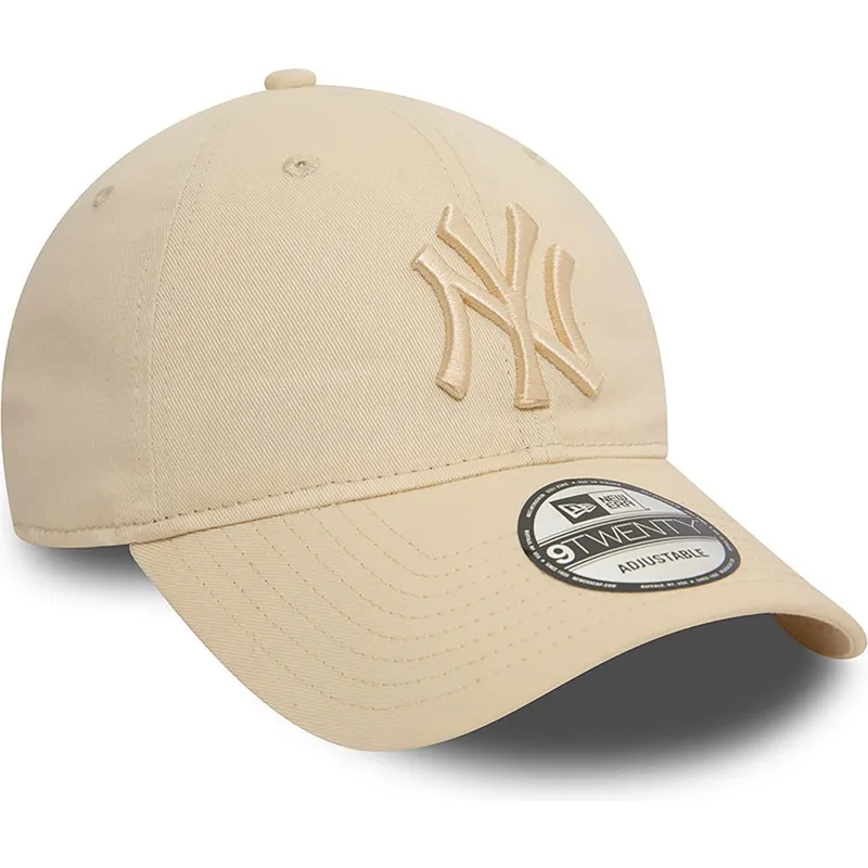 beige-justerbar-bojd-keps-med-beige-logo-9twenty-league-essential-new-york-yankees-mlb-fran-new-era