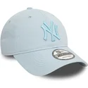 ljusbla-bojd-justerbar-keps-med-bla-logotyp-9twenty-league-essential-fran-new-york-yankees-mlb-av-new-era