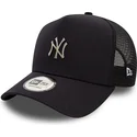 new-era-new-york-yankees-mlb-a-frame-metallic-marinbla-truckerkeps