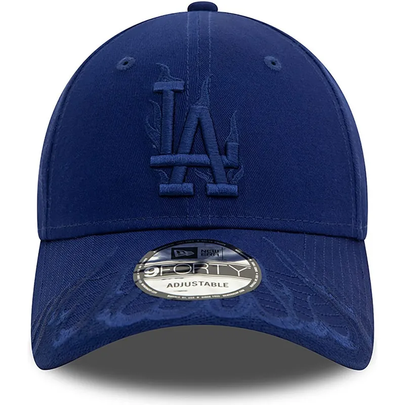 kepsar-curva-bla-justerbart-band-9forty-flame-fran-los-angeles-dodgers-mlb-av-new-era