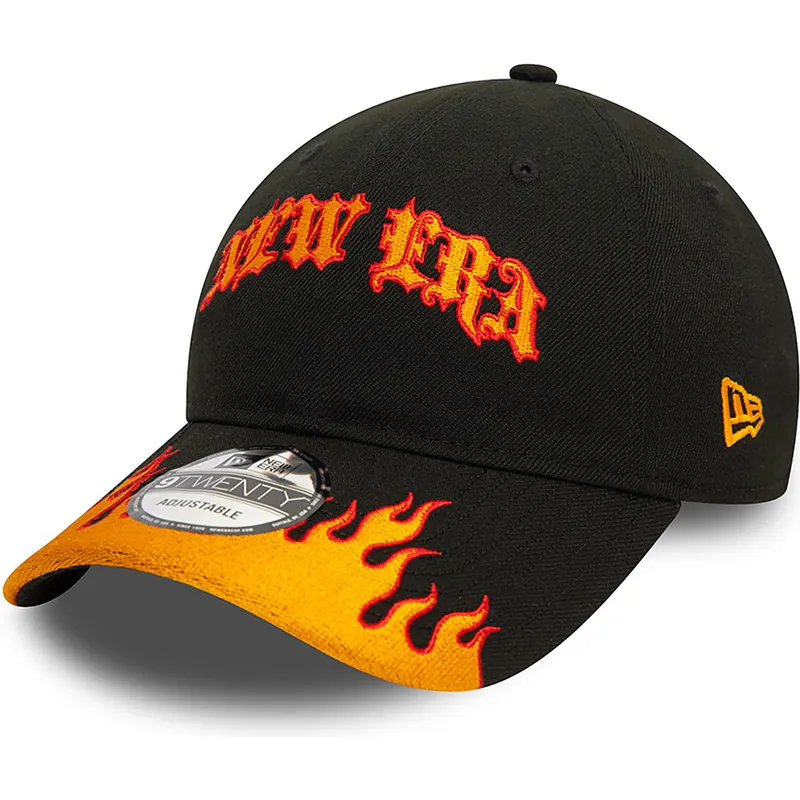 bojd-svart-och-orange-justerbar-keps-9twenty-race-flame-fran-new-era
