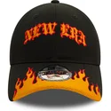 gorra-curva-negra-y-naranja-ajustable-9twenty-race-flame-de-new-era