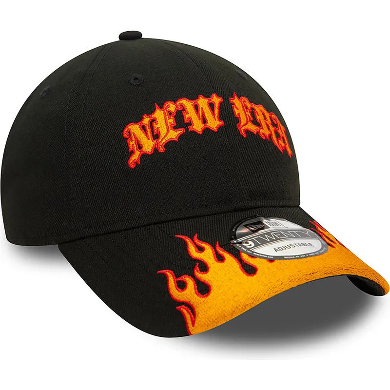 bojd-svart-och-orange-justerbar-keps-9twenty-race-flame-fran-new-era