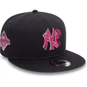 new-york-yankees-mlb-new-era-9fifty-seasonal-flower-morkbla-platt-snapback-keps-med-rosa-logotyp