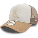 new-era-new-york-yankees-mlb-a-frame-world-series-vit-och-beige-truckerkeps