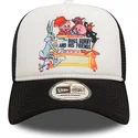 gorra-trucker-blanca-y-negra-bugs-bunny-and-his-friends-a-frame-de-looney-tunes-de-new-era