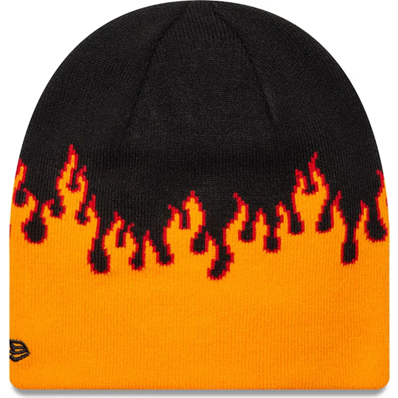svart-och-orange-skull-knit-flame-mossa-fran-new-era