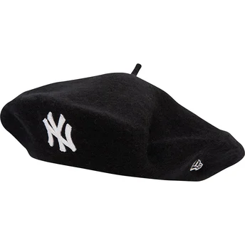 Svart kvinnlig baskerhatt Wool Beret från New York Yankees MLB av New Era