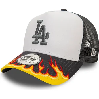 Vit och grå A Frame Flame truckerkeps från Los Angeles Dodgers MLB av New Era