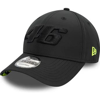 Svart justerbar böjd keps med svart logotyp 9FORTY Geo Undervisor Print av Valentino Rossi VR46 MotoGP från New Era