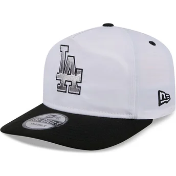 Vit och svart böjd snapback GOLFER med Los Angeles Dodgers MLB Chrome Logo från New Era