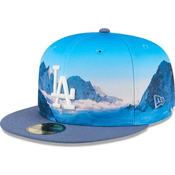 Blå justerbar plattkeps 59FIFTY Photoreal av Los Angeles Dodgers MLB från New Era