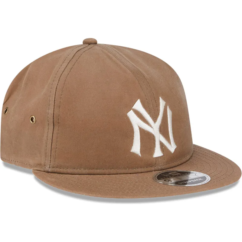 brun-justerbar-platt-keps-9fifty-waxed-canvas-fran-new-york-yankees-mlb-av-new-era