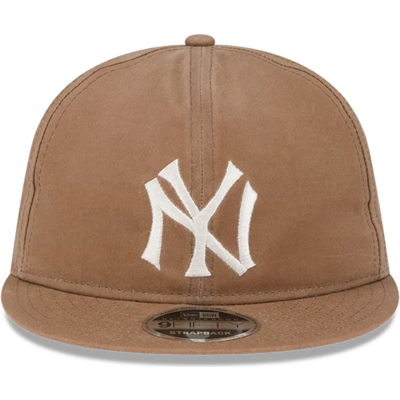 brun-justerbar-platt-keps-9fifty-waxed-canvas-fran-new-york-yankees-mlb-av-new-era