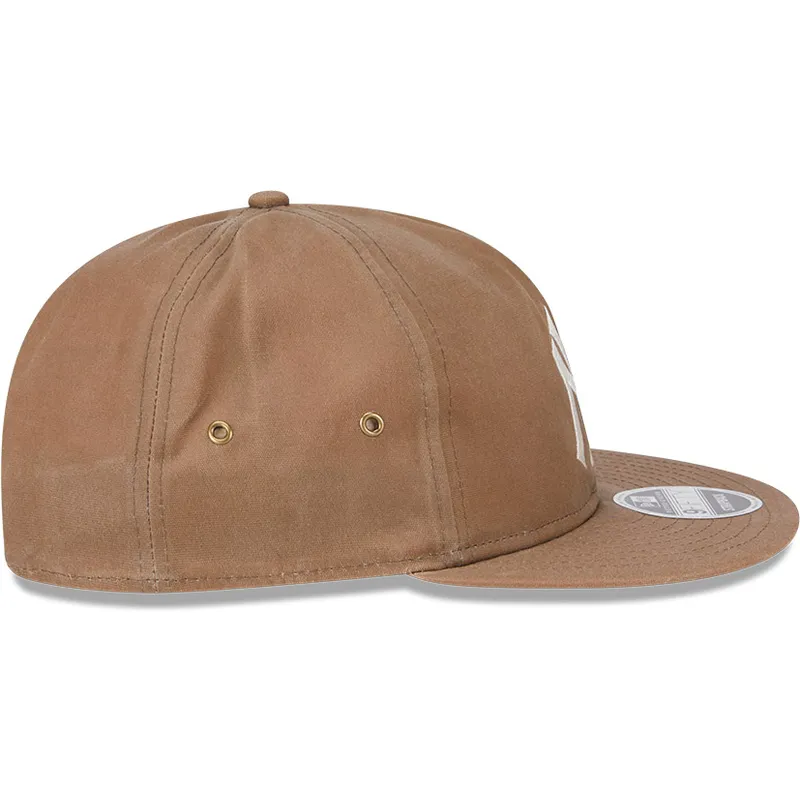 brun-justerbar-platt-keps-9fifty-waxed-canvas-fran-new-york-yankees-mlb-av-new-era