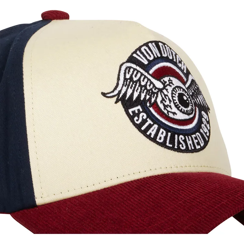 bojd-keps-beige-bla-och-rod-snapback-vint02-fran-von-dutch