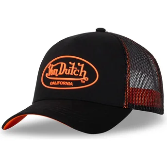 Svart och orange DOM O truckerkeps från Von Dutch