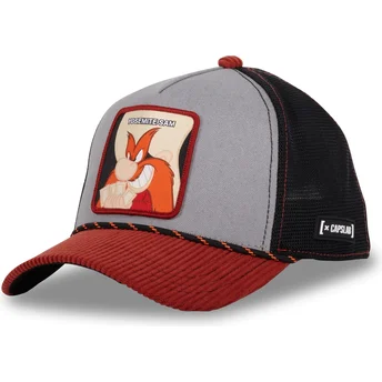 Gorra trucker grå, svart och röd Sam Bigotes LOO10 SAM Looney Tunes av Capslab