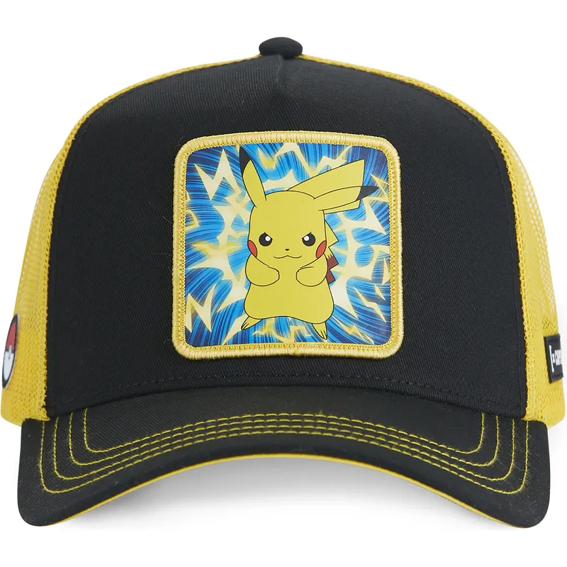 svart-och-gul-trucker-keps-pikachu-pmk5-thu-pokemon-fran-capslab