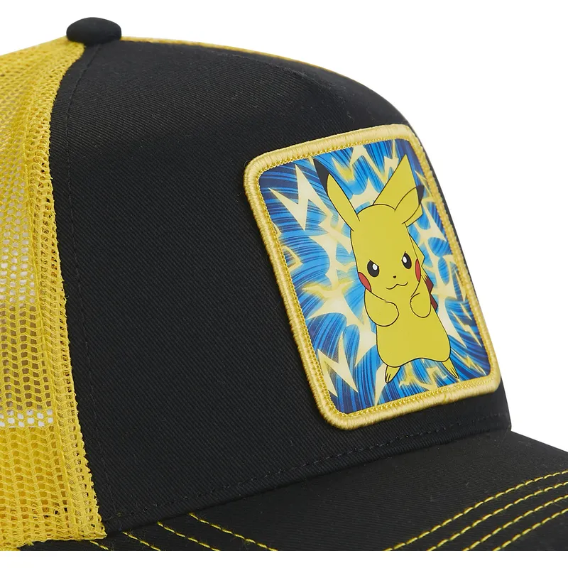 svart-och-gul-trucker-keps-pikachu-pmk5-thu-pokemon-fran-capslab