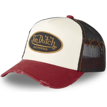 Gorra trucker beige, svart och röd GRRE från Von Dutch