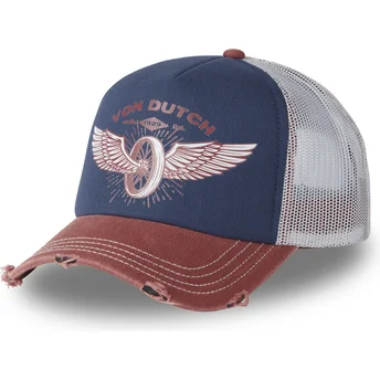 Von Dutch CREW19 blå och brun truckerkeps