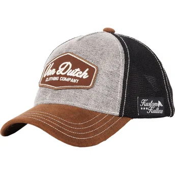 Von Dutch LEA01 grå, svart och brun truckerkeps