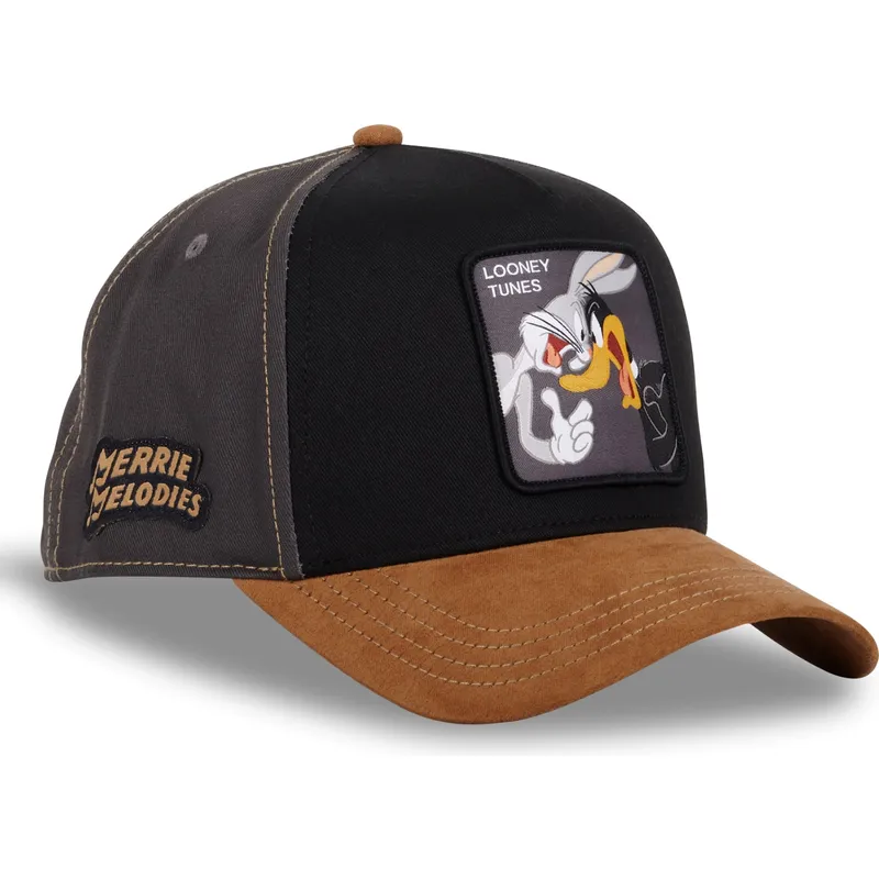 svart-och-brun-bojd-keps-snapback-bugs-bunny-och-daffy-duck-loo10-bad-looney-tunes-fran-capslab