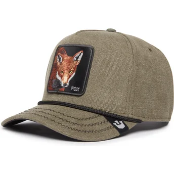 Grön krökt snapback keps med Foxy Duck-kanvas från The Farm av Goorin Bros.