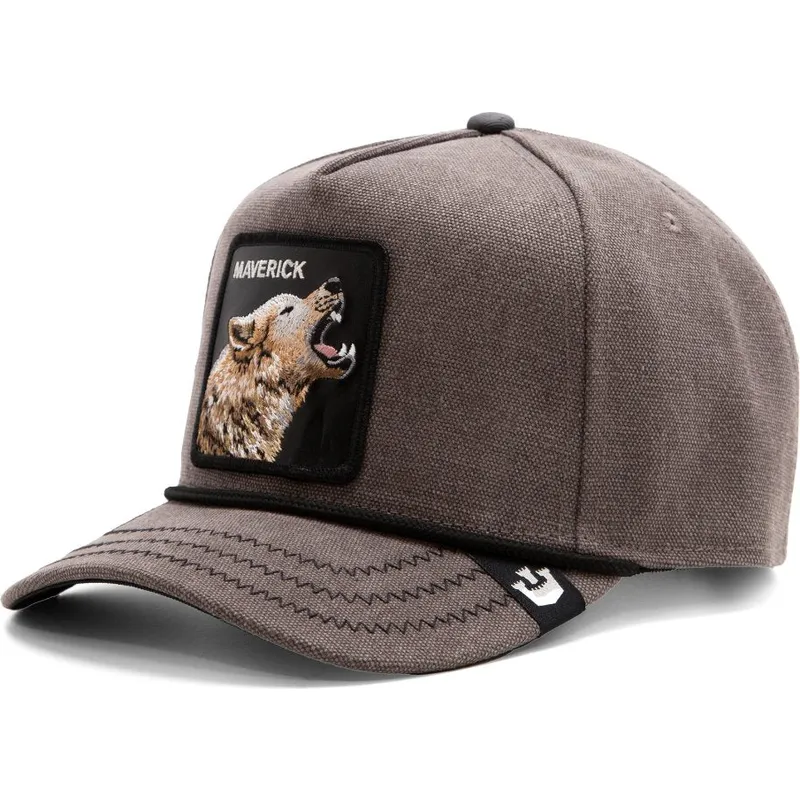 gorra-curva-gris-snapback-lobo-maverick-howling-duck-canvas-the-farm-de-goorin-bros