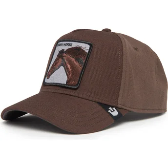 Brun snapback kurvad keps med häst Dark Horse Field 100...